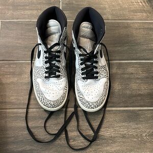 Mens Air Jordan 1 Retro High OG Tech Grey/Muslin-Black-White